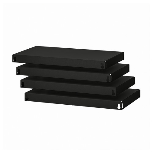 BROR Shelf, black, 64x39 cm, 4 pack