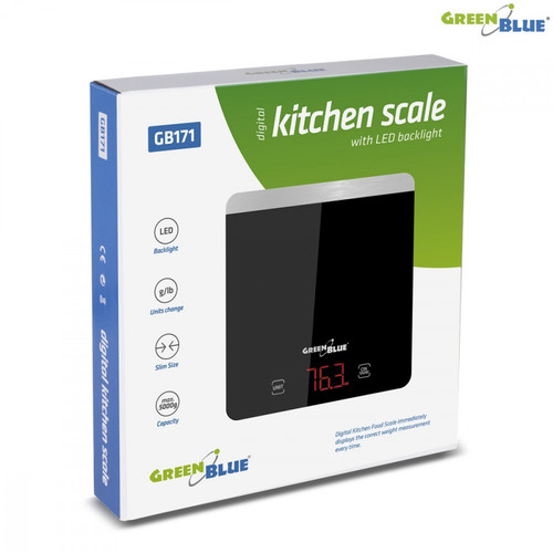 GreenBlue Digital Kitchen Scale GB17, black