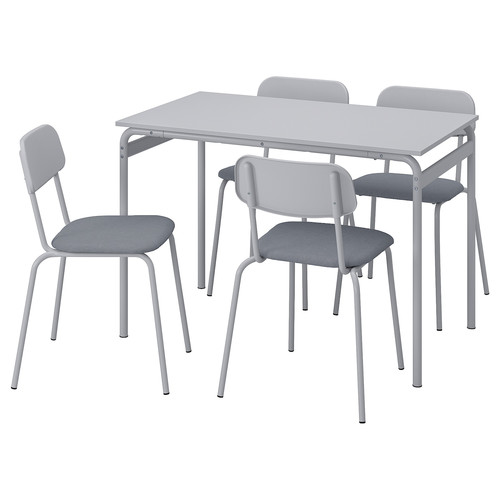 GRÅSALA / GRÅSALA Table and 4 chairs, grey grey/grey, 110 cm