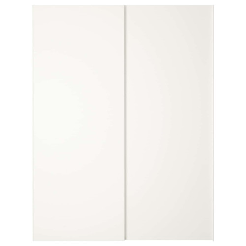 HASVIK Pair of sliding doors, white, 150x201 cm