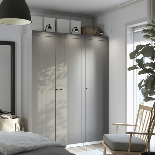 PAX / GULLABERG Wardrobe combination, white/grey, 150x60x201 cm