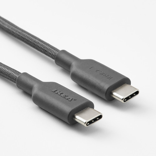 LILLHULT USB-C to USB-C, dark grey, 1.5 m