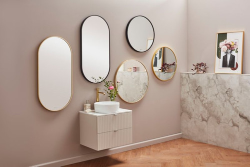 Dubiel Vitrum Oval Mirror Joy with gold frame, 50x100 cm