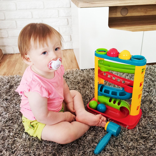 Smily Play Marble Run with Balls & Hammer 12m+