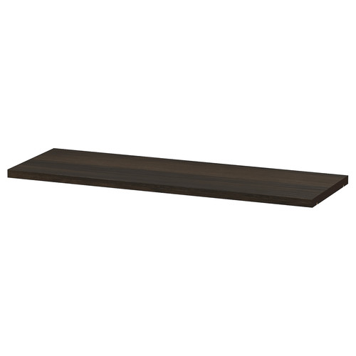 BILLY Shelf, dark brown oak effect, 76x26 cm