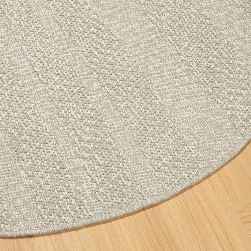 FULLMAKT Rug flatwoven, in/outdoor, beige/mélange, 130 cm