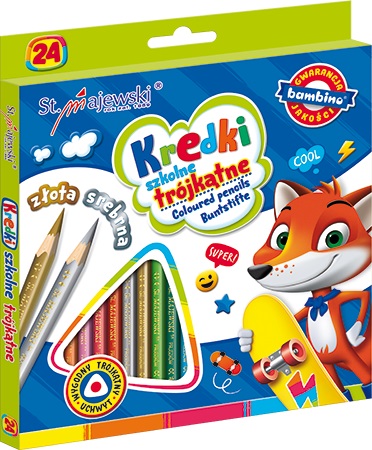 Bambino Triangular School Pencils 24 Colours