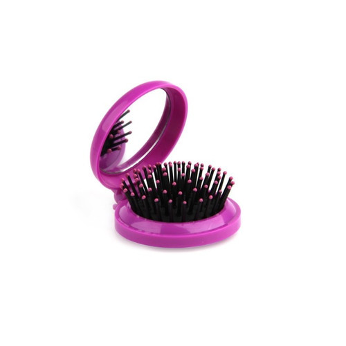 Mini Pop-up Hair Brush with Mirror