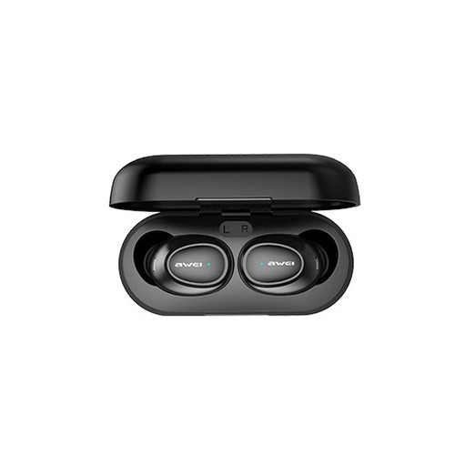 AWEI Bluetooth Headphones Earphones 5.0 T16 TWS + dock station, black
