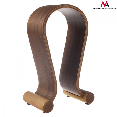 Maclean Headphones Stand Wooden Walnut Color MC-815W