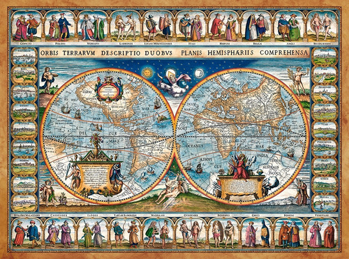 Castorland Puzzle Map of t he World, 1693 2000pcs 9+