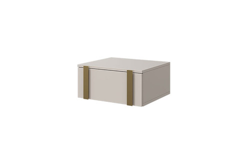 Wall-Mounted Bedside Table Verica Set of 2, cashmere/gold handles