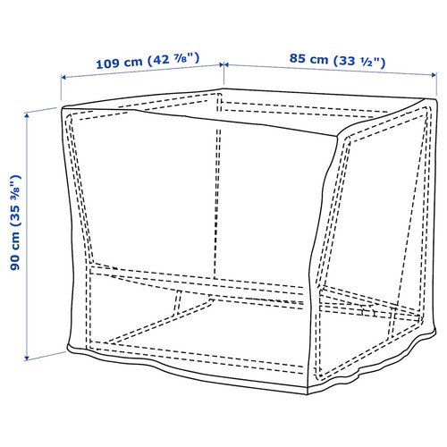 TOSTERÖ Cover for outdoor furniture, sofa/black, 109x85 cm