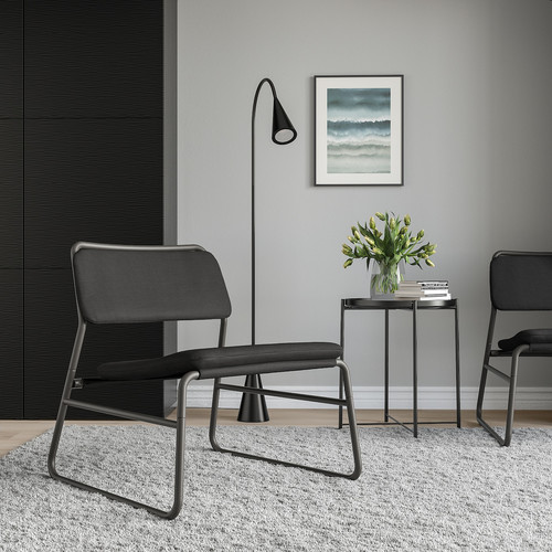 LINNEBÄCK Easy chair, Vissle dark grey