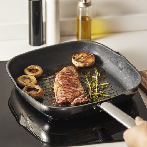 IKEA 365+ Grill pan, stainless steel/non-stick coating, 28x28 cm