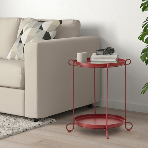 LIVELYCKE Tray table, red, 50 cm