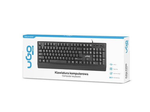 uGo Wired Keyboard Askja K200, black