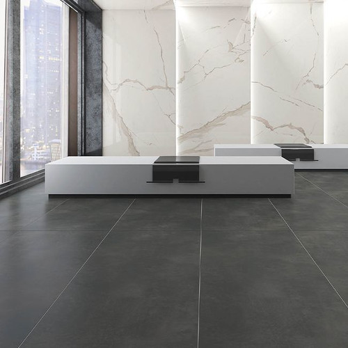 Gres Floor Tile Luna 120 x 60 cm, anthracite, lappato, 2.16 sqm