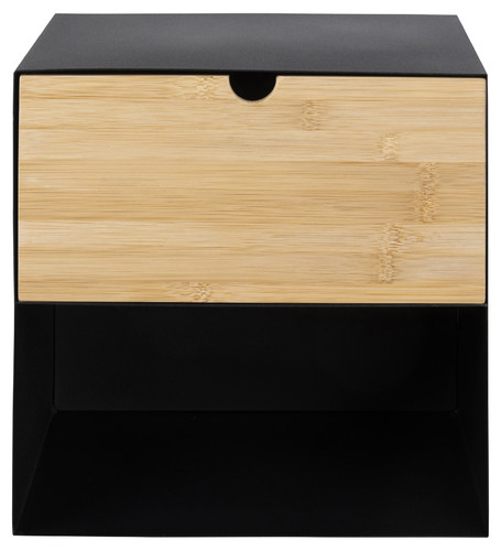 Nightstand Bedside Table Joliet, black/natural