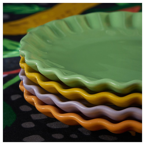 HÖSTAGILLE Side plate, mixed colours, 17 cm