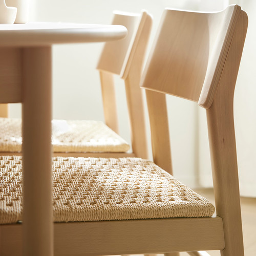 SKANSNÄS / SKANSNÄS Table and 4 chairs, light beech veneer/light beech, 115/170 cm