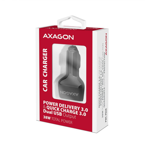 AXAGON Car Charger PWC-PQ38 38W 2x port USB-A+C