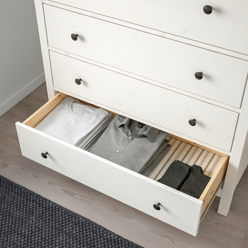 HEMNES Chest of 6 drawers, white stain, 108x131 cm