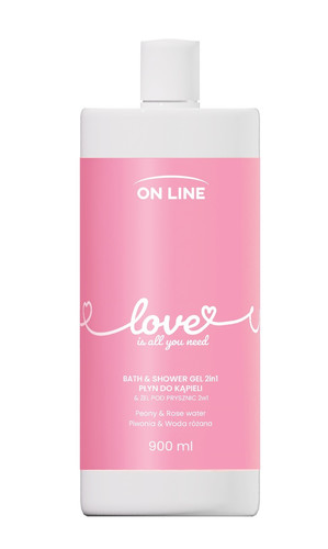 ON LINE Bath & Shower Gel Love Peony & Rose Water Vegan 900ml