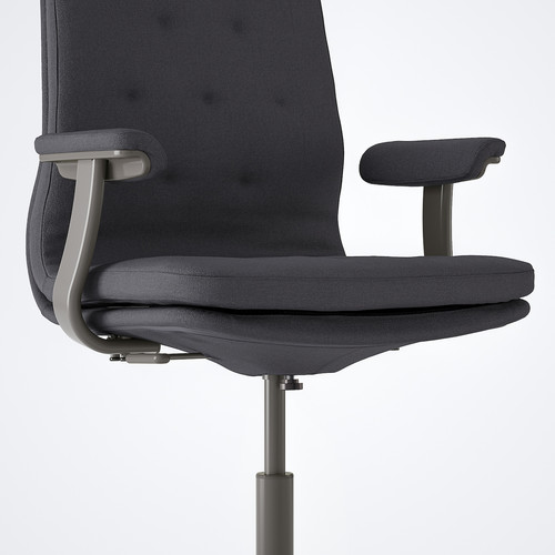 MULLFJÄLLET Conference chair with castors, Naggen dark grey