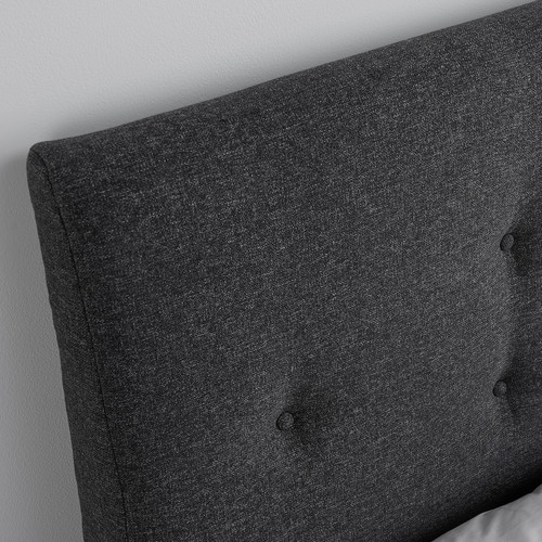 IDANÄS Upholstered ottoman bed, Gunnared dark grey, 160x200 cm