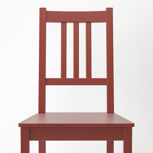 PINNTORP / PINNTORP Table and 4 chairs, light brown stained red stained/red stained, 125 cm