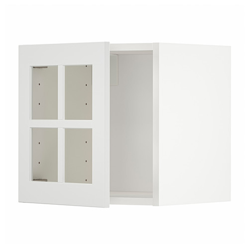 METOD Wall cabinet with glass door, white/Stensund white, 40x40 cm