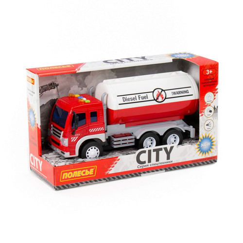 Tanker Truck with Light & Sound, red, 3+