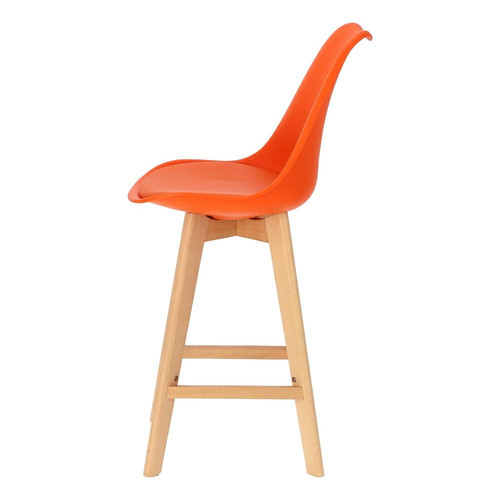 Bar Stool Norden Wood, low, PP, orange