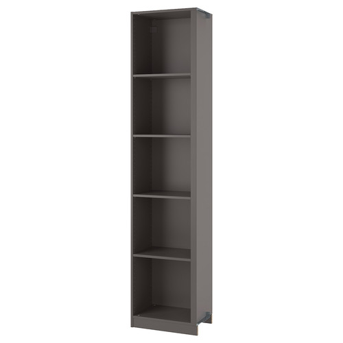 PAX Add-on corner unit with 4 shelves, dark grey, 53x35x236 cm