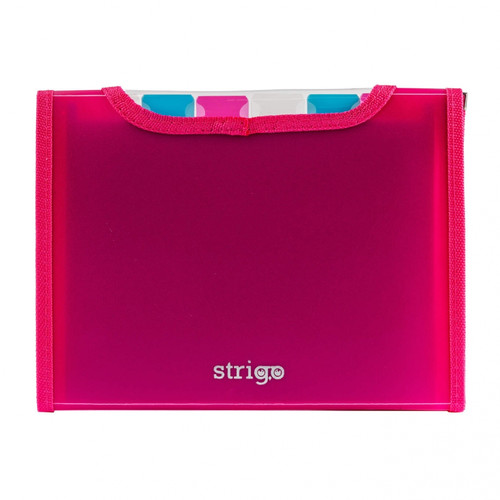 Document Folder with 6 Pockets A5 25mm, pink