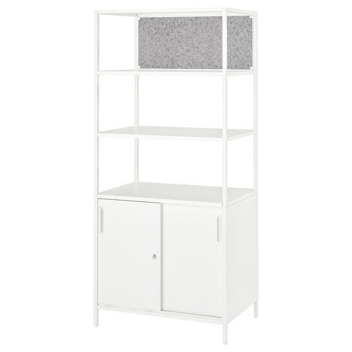 TROTTEN Cabinet with sliding doors, white, 80x180 cm