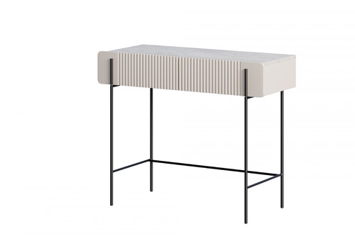 Dressing Table Malmi 100 cm, cashmere, crema bianca, black legs