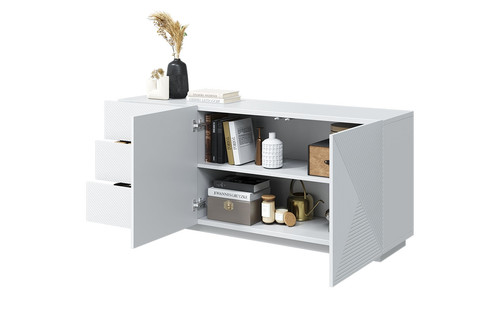 Cabinet with 2 Doors & 3 Drawers Asha 167cm, matt white