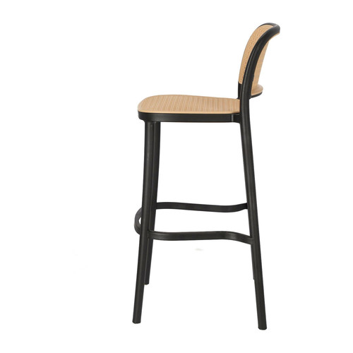 Bar Stool with Backrest Antonio, black