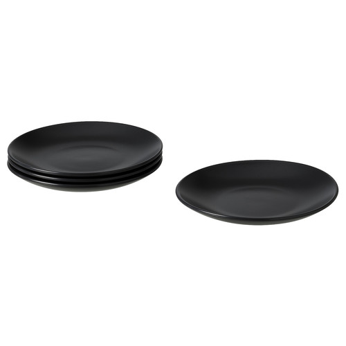 FÄRGKLAR Side plate, matt dark grey, 20 cm, 4 pack