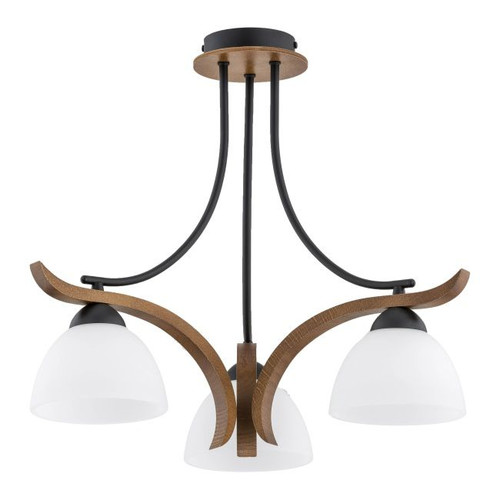 Pendant Lamp Bafia 3 x 60W E27, black/walnut/white