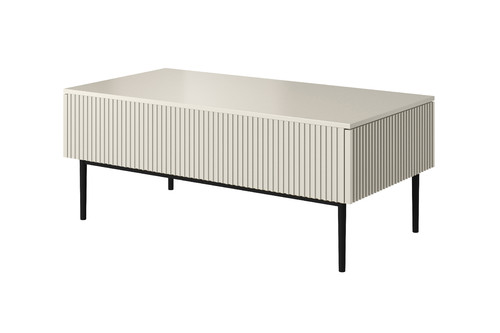 Coffee Table with Drawers Nicole, cashmere/black legs