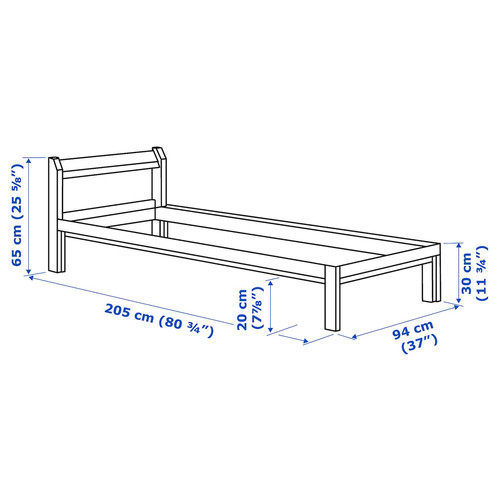 NEIDEN  Bed frame, pine, Luröy, 90x200 cm