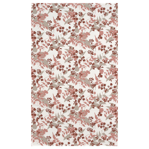 RINGBUK Tablecloth, white beige/red/leaves, 145x320 cm