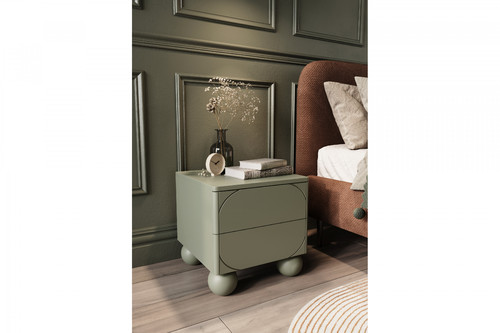 Bedside Table Nightstand Sonatia II 45 cm, olive