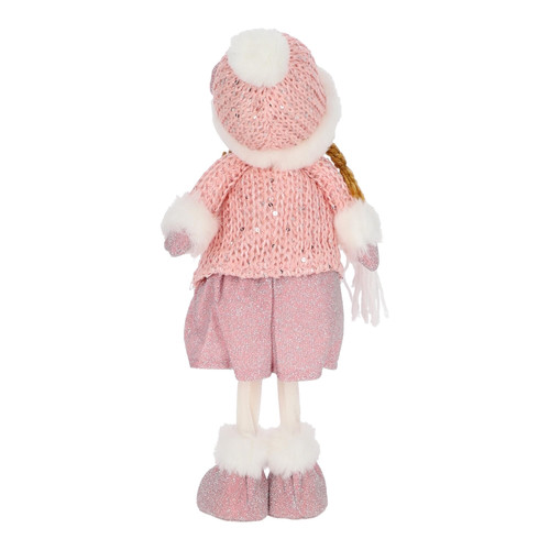 Christmas Decoration Girl 38cm, pink