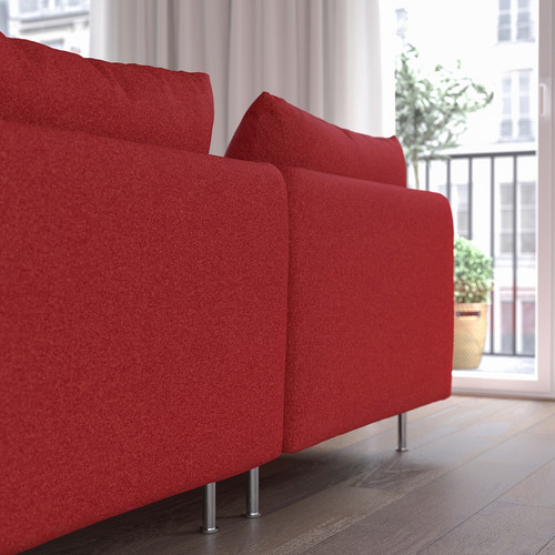 SÖDERHAMN Corner sofa, 6-seat, Tonerud red