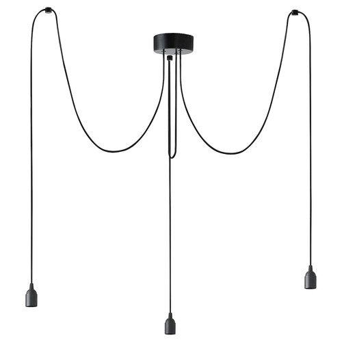 BENGTSBOL Pendant lamp with 3 lamps, black