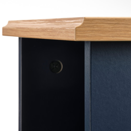 SKRUVBY Side table, black-blue, 40x32 cm